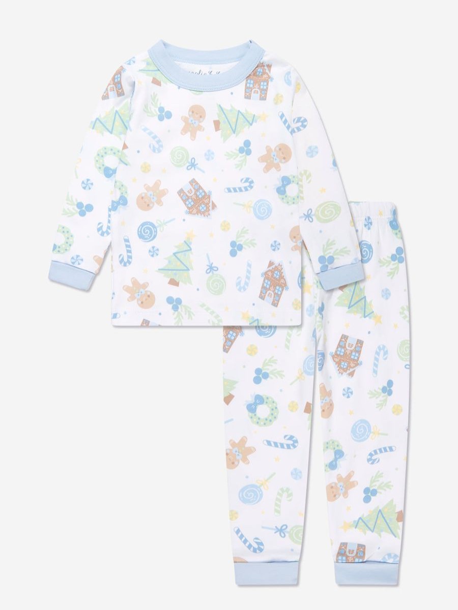 Boys Magnolia Baby Nightwear & Pyjamas | Boys Sweet Gingerbread Long Pyjamas In Blue