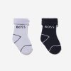 Boys BOSS Socks | Baby Boys 2 Pack Socks Set In Navy