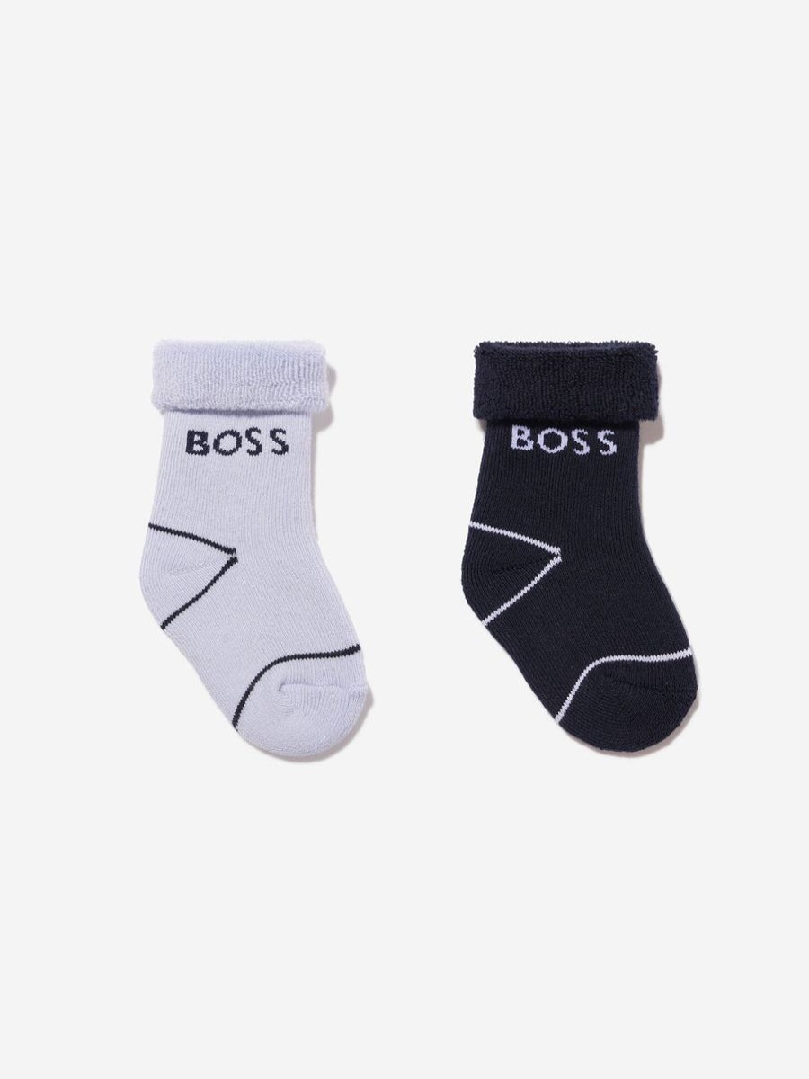 Boys BOSS Socks | Baby Boys 2 Pack Socks Set In Navy