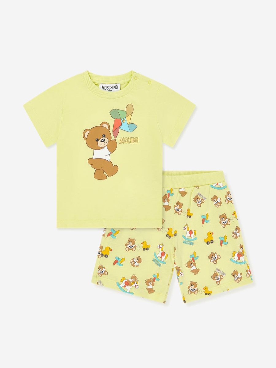 Boys Moschino Kids Shorts | Baby Teddy Bear Short Set In Yellow