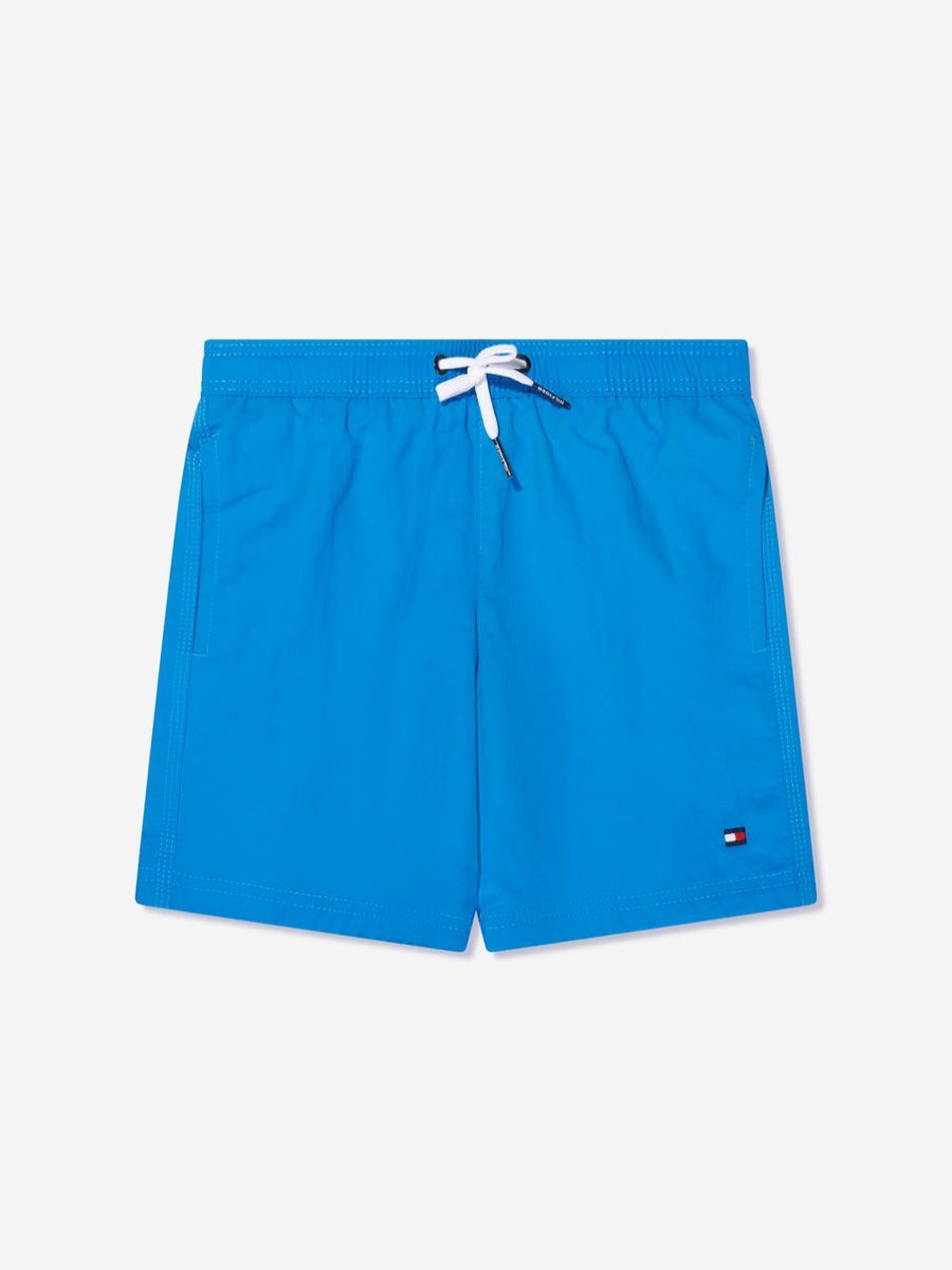 Boys Tommy Hilfiger Swimwear | Boys Medium Drawstring Swim Shorts In Blue