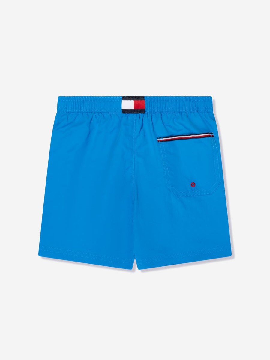 Boys Tommy Hilfiger Swimwear | Boys Medium Drawstring Swim Shorts In Blue