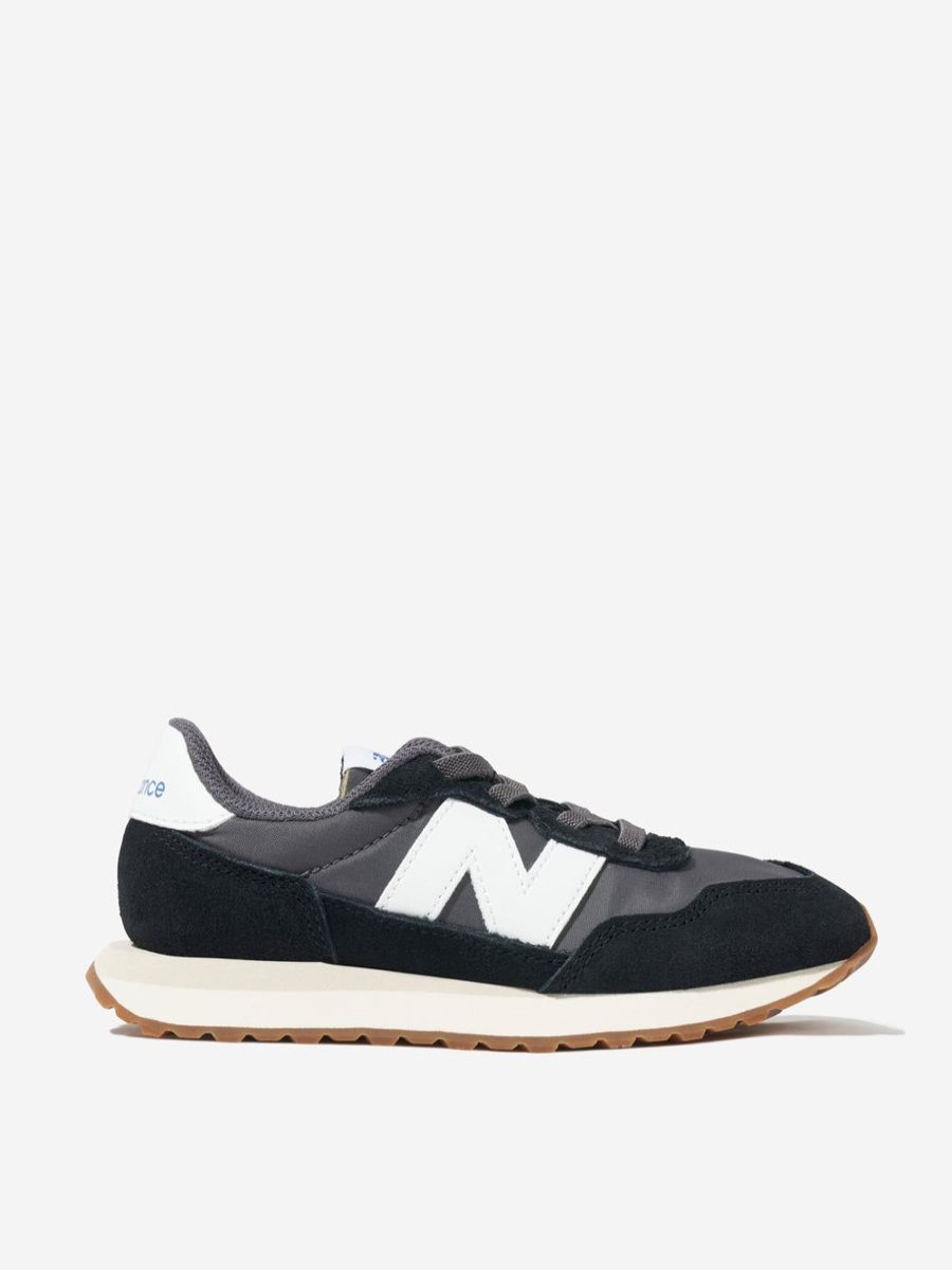 Boys New Balance Sneakers | New Balance - Kids 237 Lace Up Logo Trainers In Black |Eu Childsplay Clothing