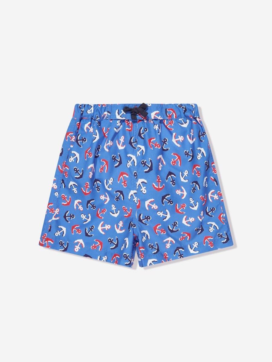 Boys Rachel Riley Shorts | Boys Anchor Swim Shorts In Blue