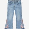 Girls Guess Jeans | Girls Floral Flared Denim Jeans In Blue