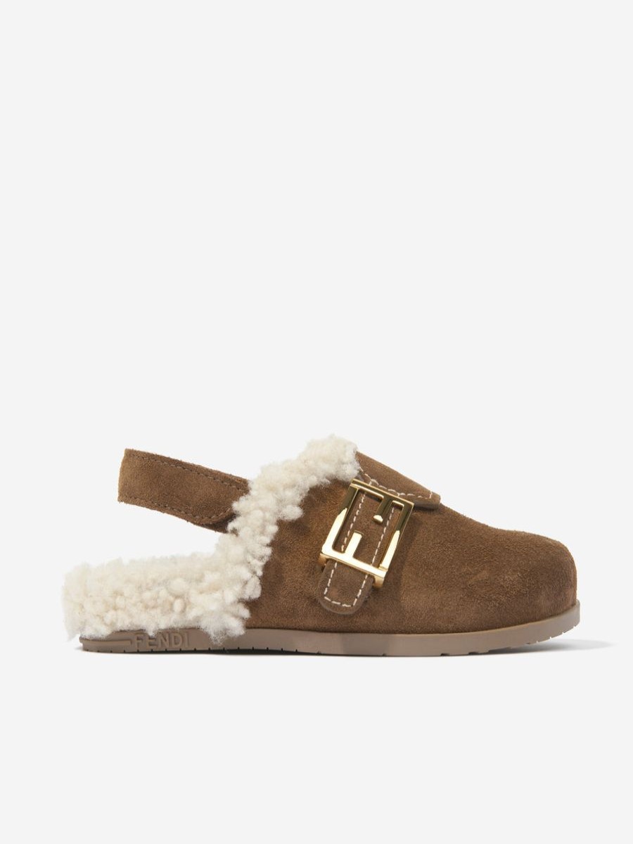 Boys Fendi Kids Nightwear & Pyjamas | Kids Sherpa Slipper In Brown