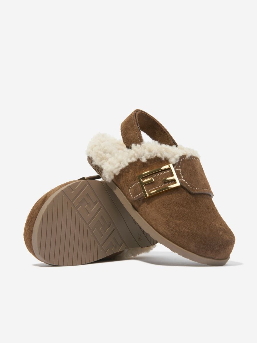 Boys Fendi Kids Nightwear & Pyjamas | Kids Sherpa Slipper In Brown