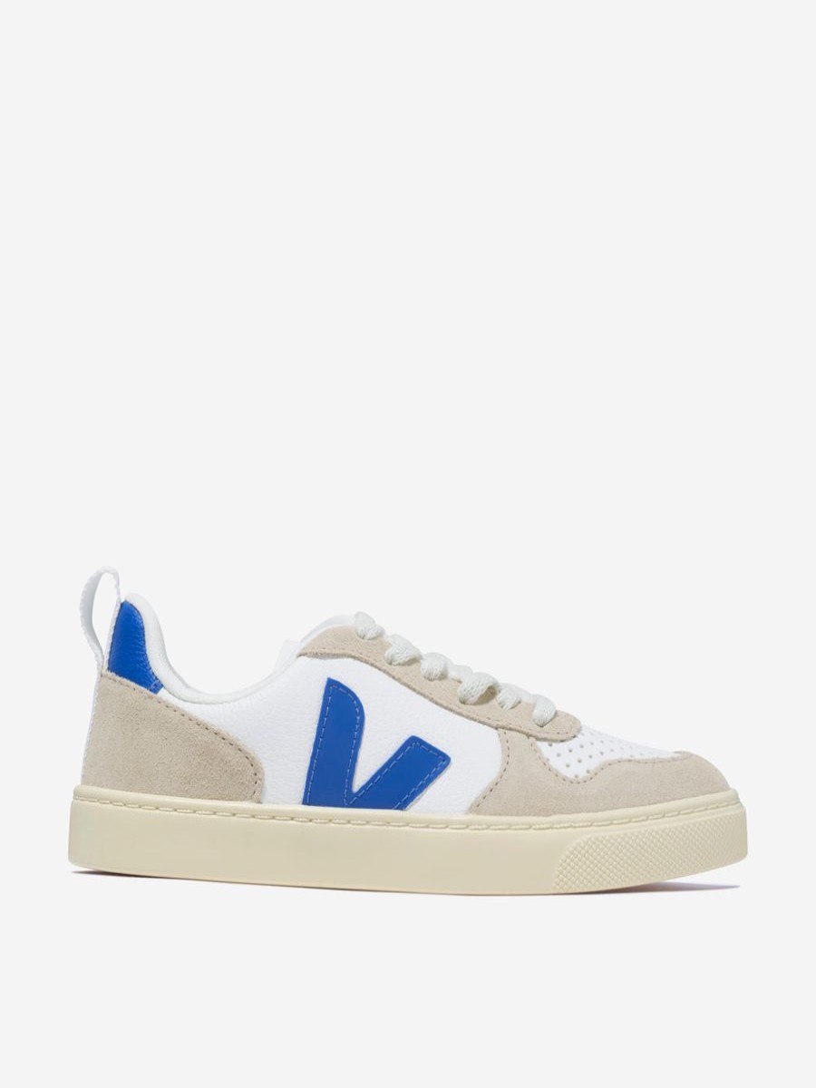 Teen Veja Footwear | Boys Small V-10 Lace Up Trainers In White