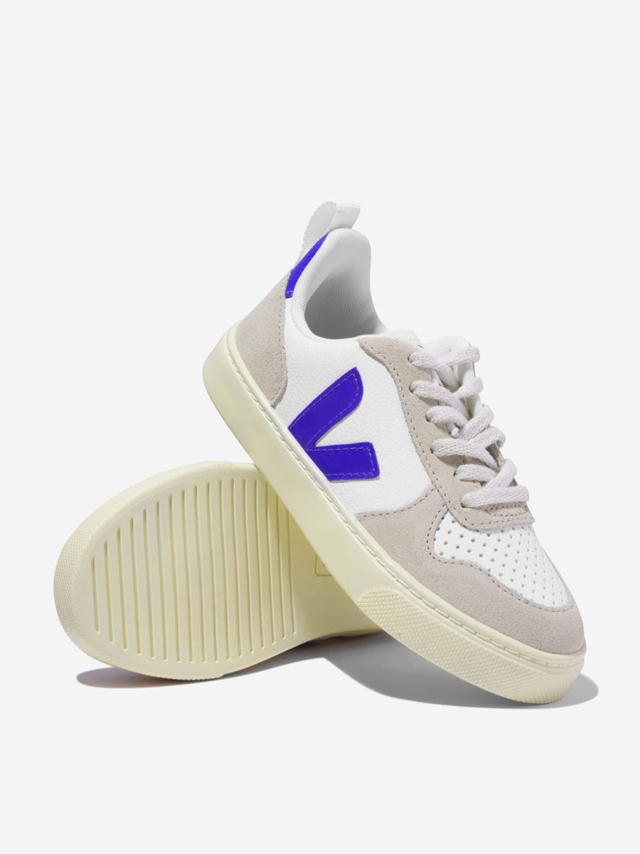 Teen Veja Footwear | Boys Small V-10 Lace Up Trainers In White