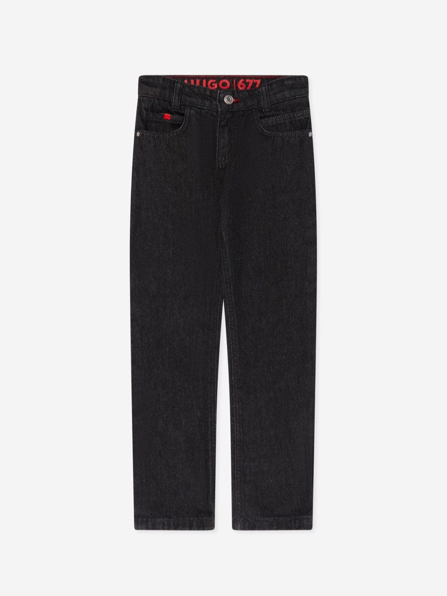 Boys Hugo Jeans | Boys Regular Fit Jeans In Black