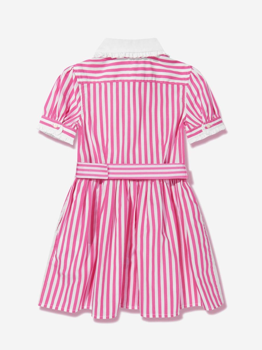 Girls Ralph Lauren Kids Dresses | Girls Striped Shirt Dress In Pink