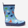 Boys Hatley Kids Baby Boots | Boys Prehistoric Dinos Shiny Rain Boots