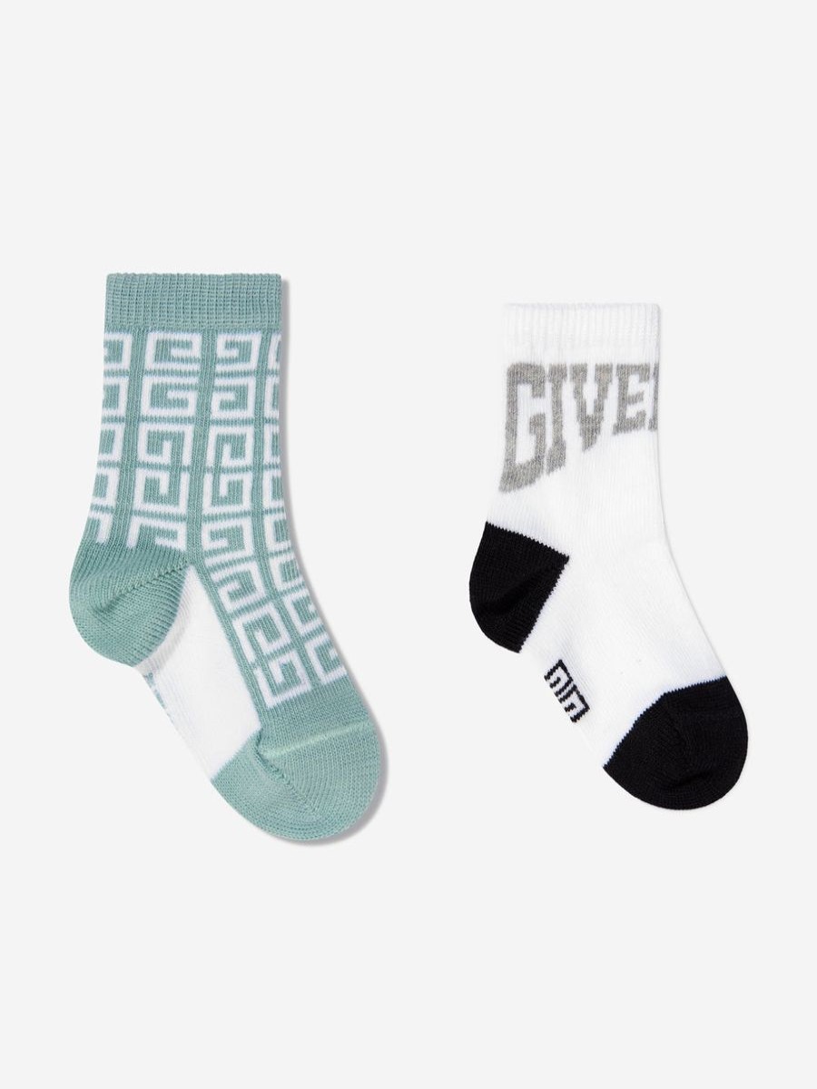 Boys Givenchy Socks | Baby Boys 2 Pack Socks Set In White