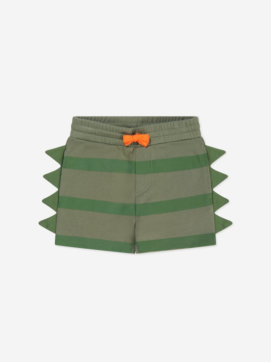 Boys Stella McCartney Kids Shorts | Boys Striped Scaly Shorts In Green