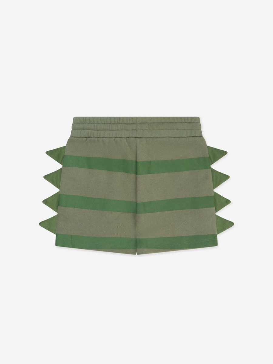 Boys Stella McCartney Kids Shorts | Boys Striped Scaly Shorts In Green