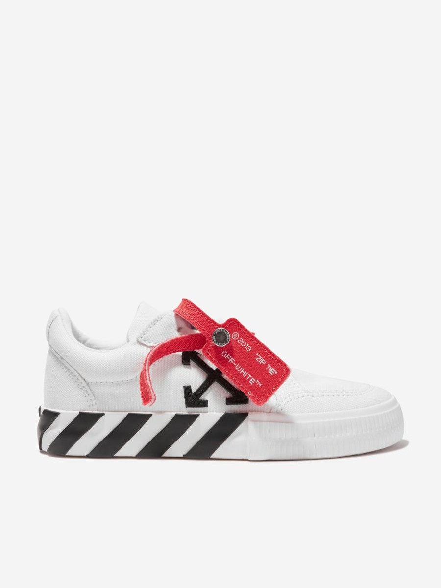 Boys Off-White Sneakers | Boys Vulcanized Lace Up Trainers