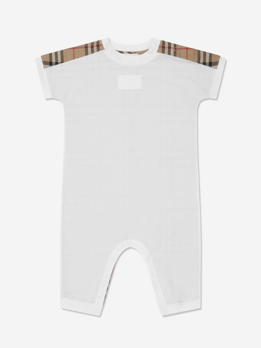 Girls Burberry Kids Babygrows & Rompers | Baby Lennox Romper Set In White