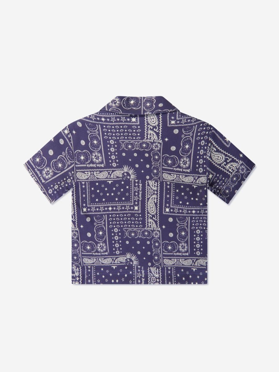 Boys Palm Angels Shirts | Boys Astrology Print Shirt In Navy