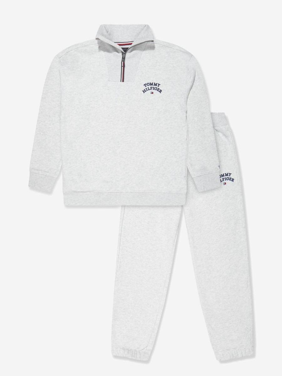 Teen Tommy Hilfiger Tracksuits | Boys Logo Flag Tracksuit In Grey