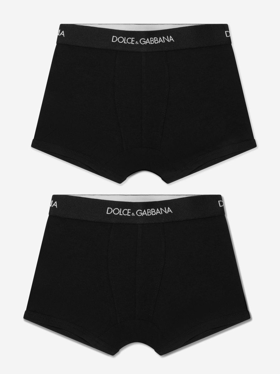 Boys Dolce & Gabbana Kids Underwear | Dolce & Gabbana Kids - Boys 2 Pack Logo Boxers | Childsplay Clothing