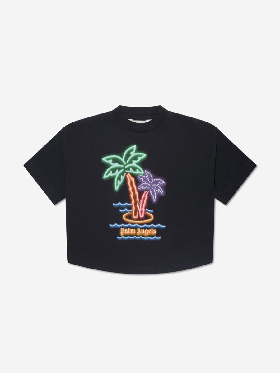 Boys Palm Angels T-Shirts & Tops | Boys Neon Palms Oversized T-Shirt In Black