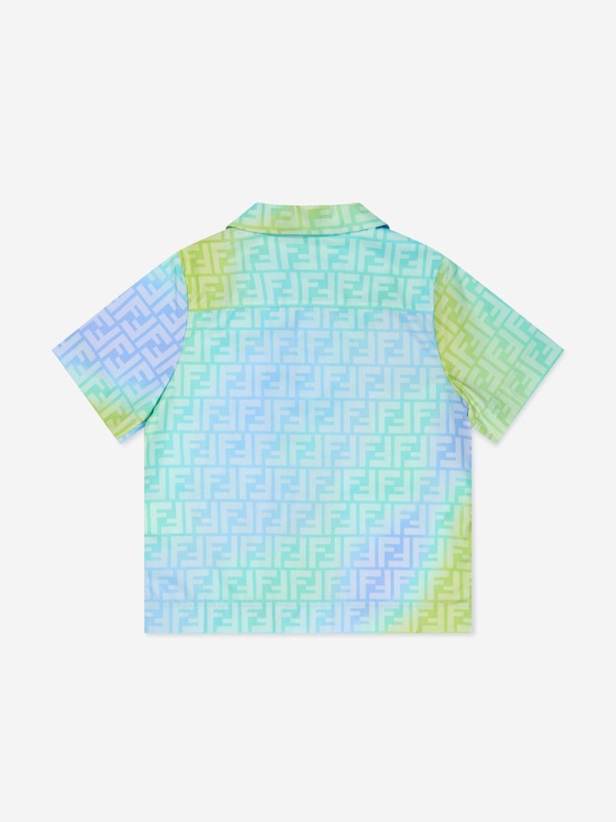 Boys Fendi Kids Shirts | Fendi Kids - Kids Ff Metaverse Short Sleeve Shirt In Multicolour | Childsplay Clothing