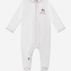 Girls Magnolia Baby Babygrows & Rompers | Baby Winking Santa Embroidered Babygrow In White