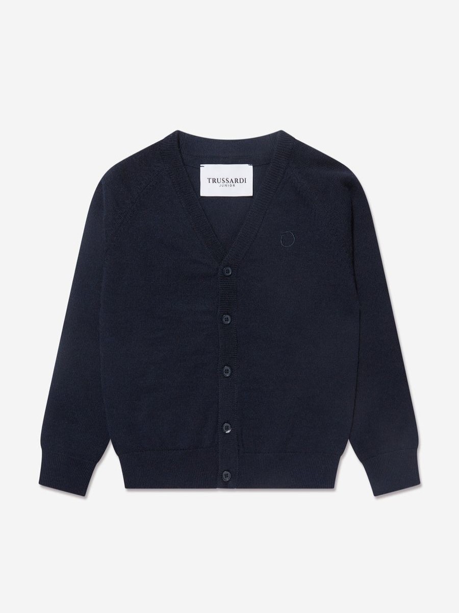 Boys Trussardi Jumpers & Cardigans | Boys Menkent Cardigan In Navy