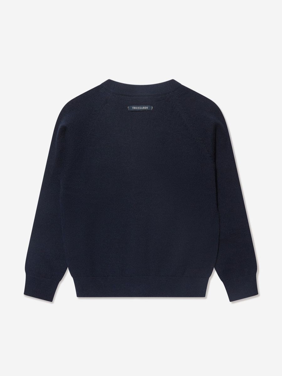 Boys Trussardi Jumpers & Cardigans | Boys Menkent Cardigan In Navy