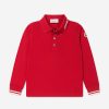 Boys Moncler Enfant T-Shirts & Tops | Moncler Enfant - Boys Long Sleeve Logo Polo Shirt | Childsplay Clothing