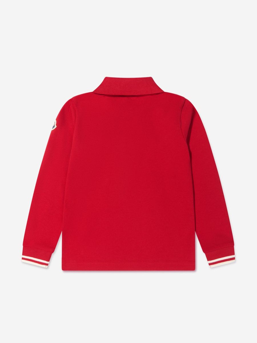 Boys Moncler Enfant T-Shirts & Tops | Moncler Enfant - Boys Long Sleeve Logo Polo Shirt | Childsplay Clothing