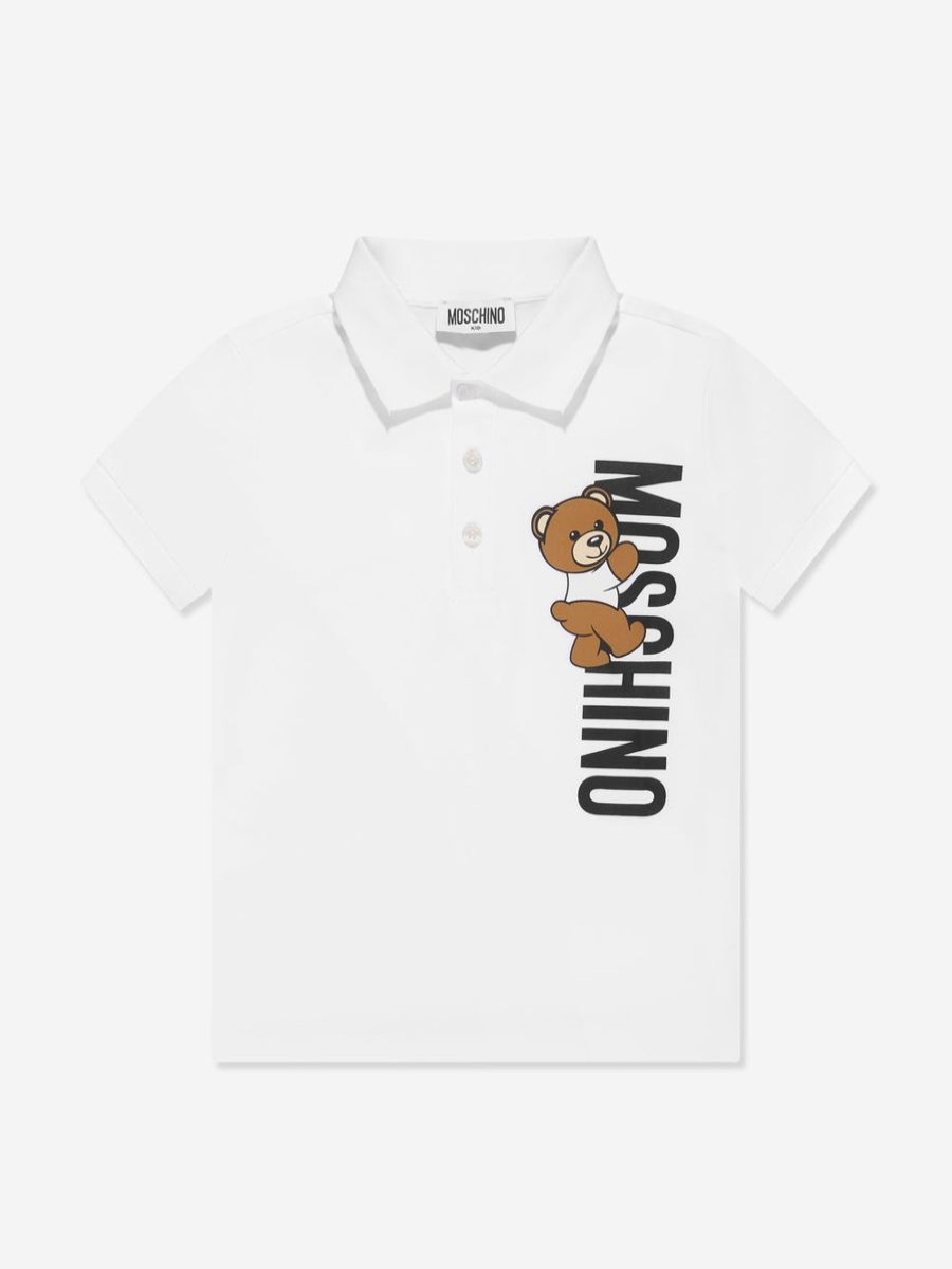 Boys Moschino Kids T-Shirts & Tops | Boys Teddy Logo Polo Shirt In White