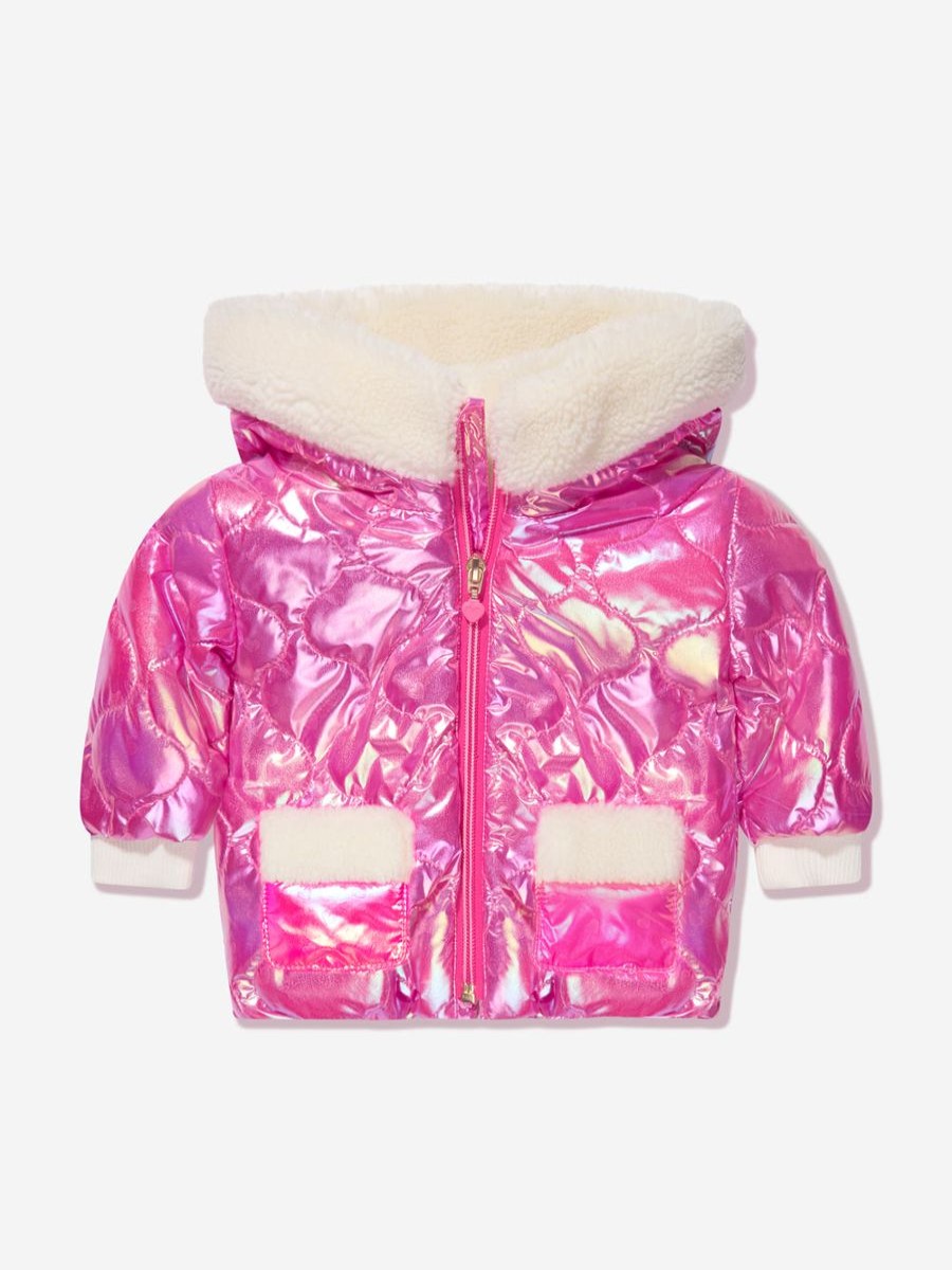 Girls Billieblush Coats & Jackets | Baby Girls Bunny Puffer Jacket In Pink