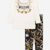 Teen Moschino Kids Coats & Jackets | Girls T-Shirt And Leggings Set In Ivory