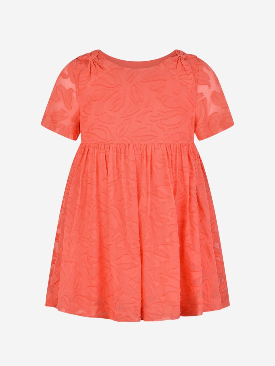 Girls Carrement Beau Dresses | Girls Dress - Apricot Silk & Cotton Dress