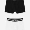 Boys BOSS Underwear | Boys 2 Pack Boxer Shorts Set In Black