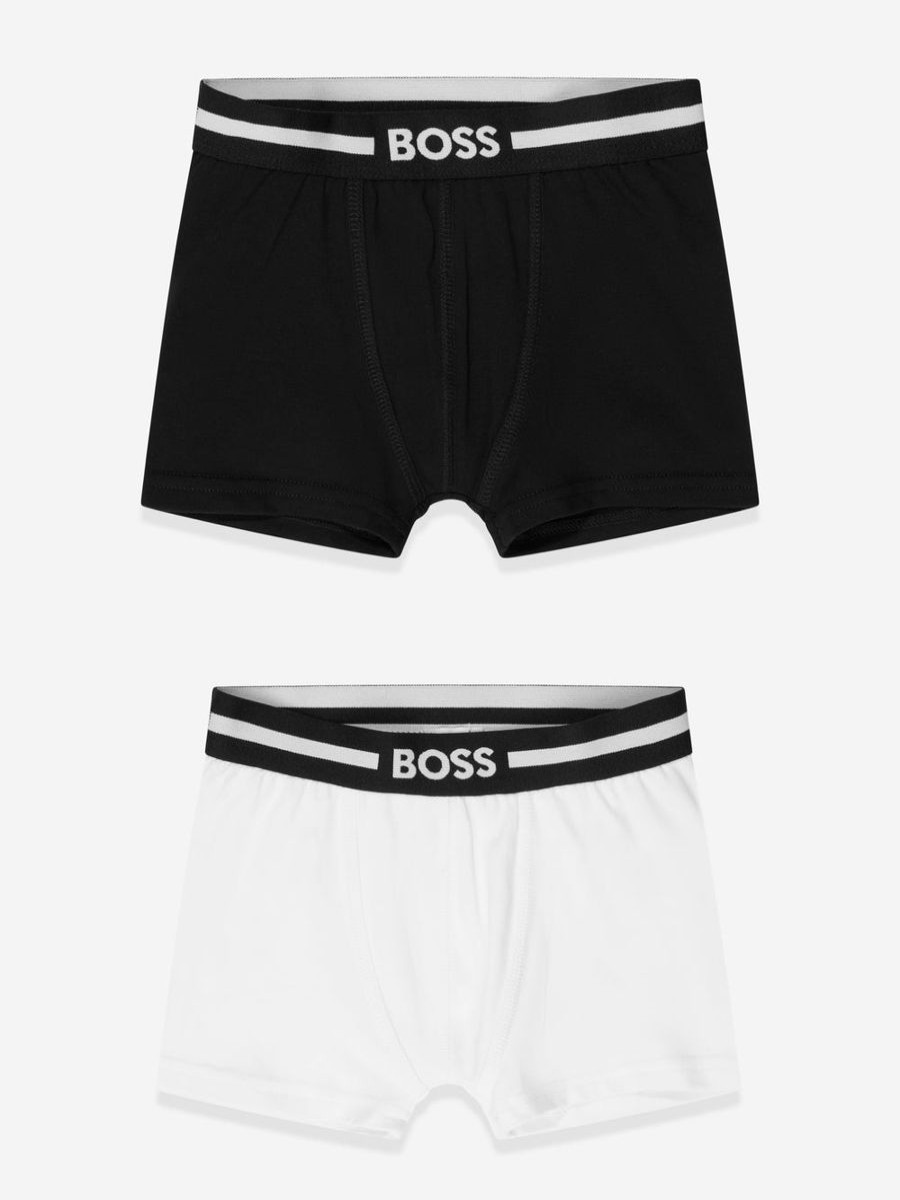 Boys BOSS Underwear | Boys 2 Pack Boxer Shorts Set In Black