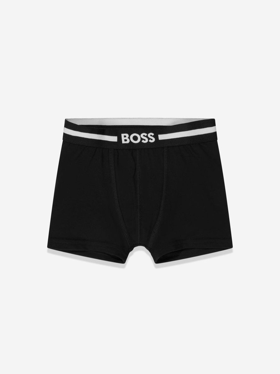 Boys BOSS Underwear | Boys 2 Pack Boxer Shorts Set In Black