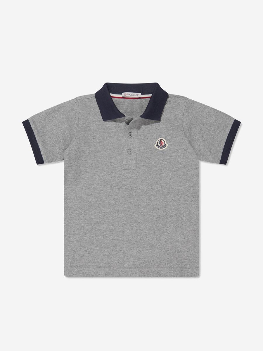 Boys Moncler Enfant T-Shirts & Tops | Boys Logo Polo Shirt In Grey