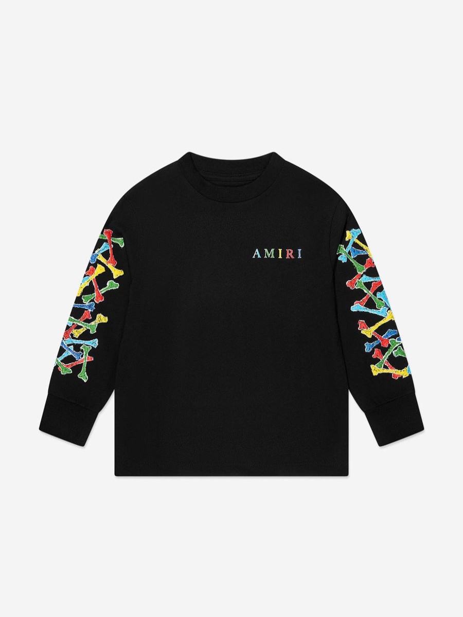 Boys Amiri T-Shirts & Tops | Kids Bones Scribble Long Sleeve T-Shirt In Black