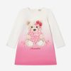 Girls Monnalisa Dresses | Girls Teddy Bear Dress In Ivory