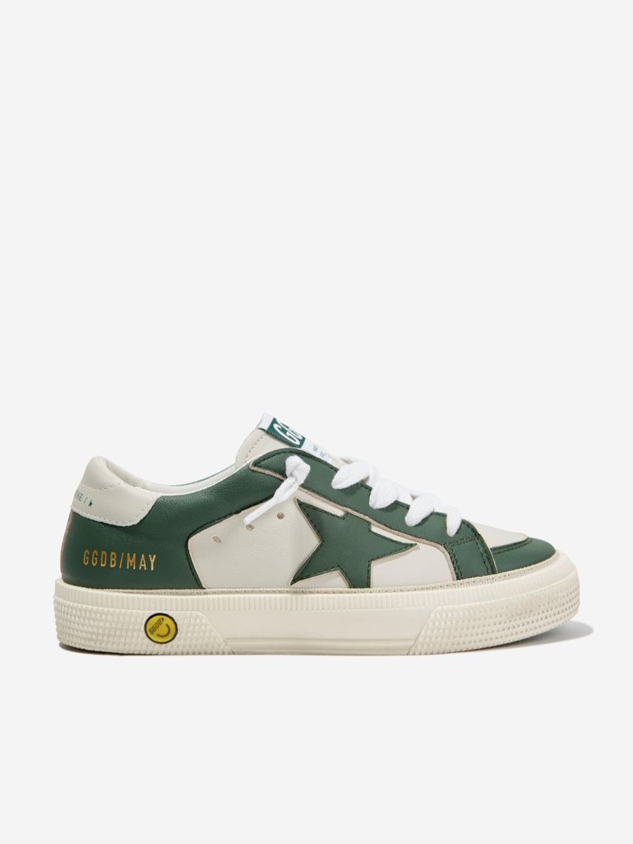 Boys Golden Goose Kids Sneakers | Kids Leather May Trainers In Green