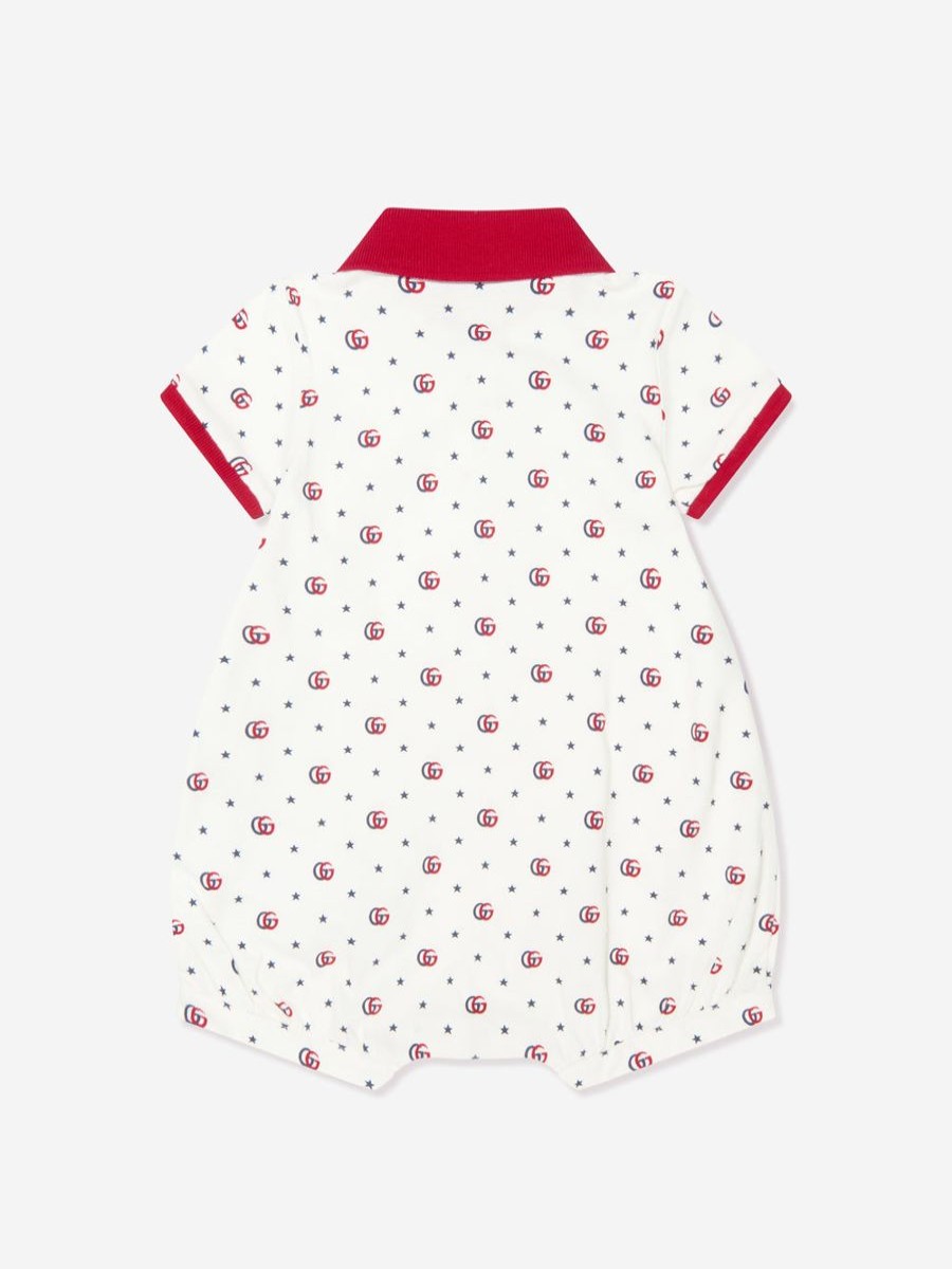 Girls Gucci Kids Babygrows & Rompers | Baby Girls Gg Logo Romper In White