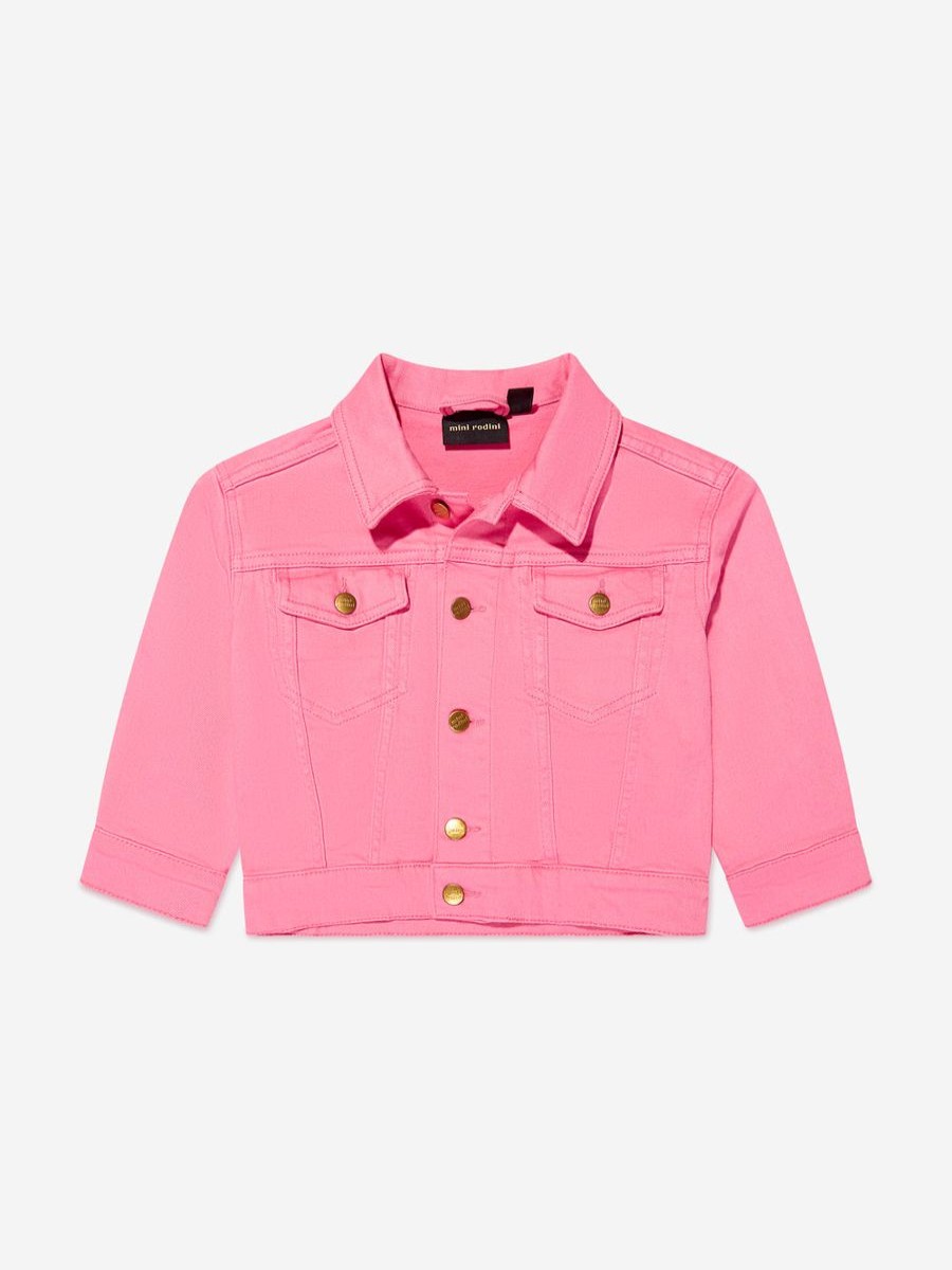 Girls Mini Rodini Coats & Jackets | Girls Organic Cotton Nessie Jacket In Pink