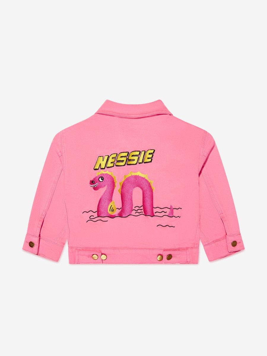 Girls Mini Rodini Coats & Jackets | Girls Organic Cotton Nessie Jacket In Pink