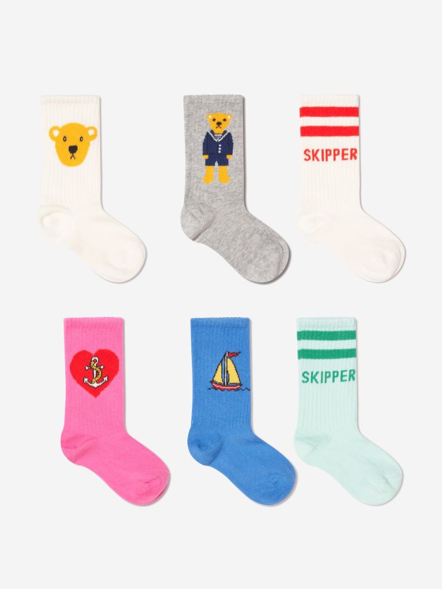 Boys Mini Rodini Socks | Kids Skipper 6 Pack Socks In Multicolour