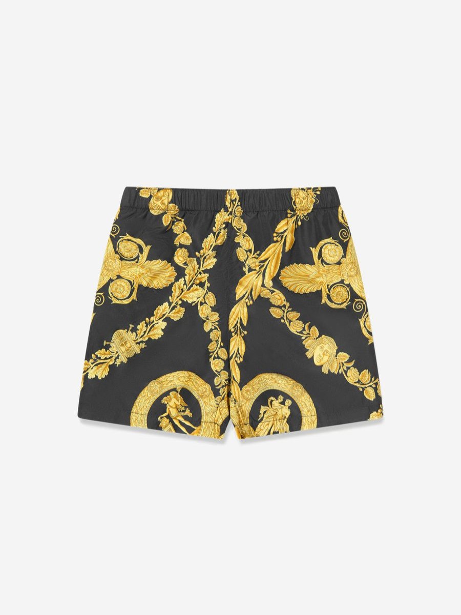 Boys Versace Swimwear | Boys Heritage Print Swim Shorts In Black