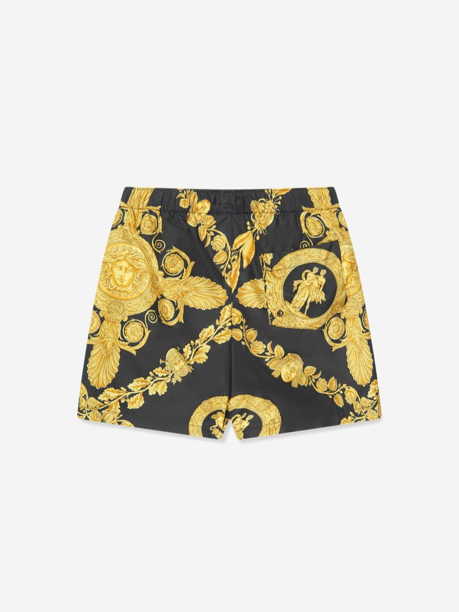 Boys Versace Swimwear | Boys Heritage Print Swim Shorts In Black