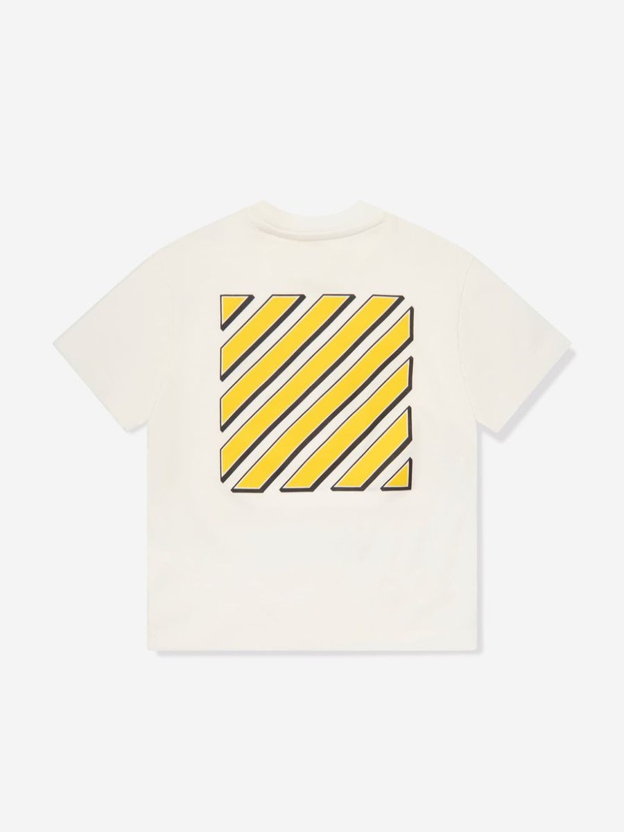 Boys Off-White T-Shirts & Tops | Boys Baseball Logo T-Shirt In White