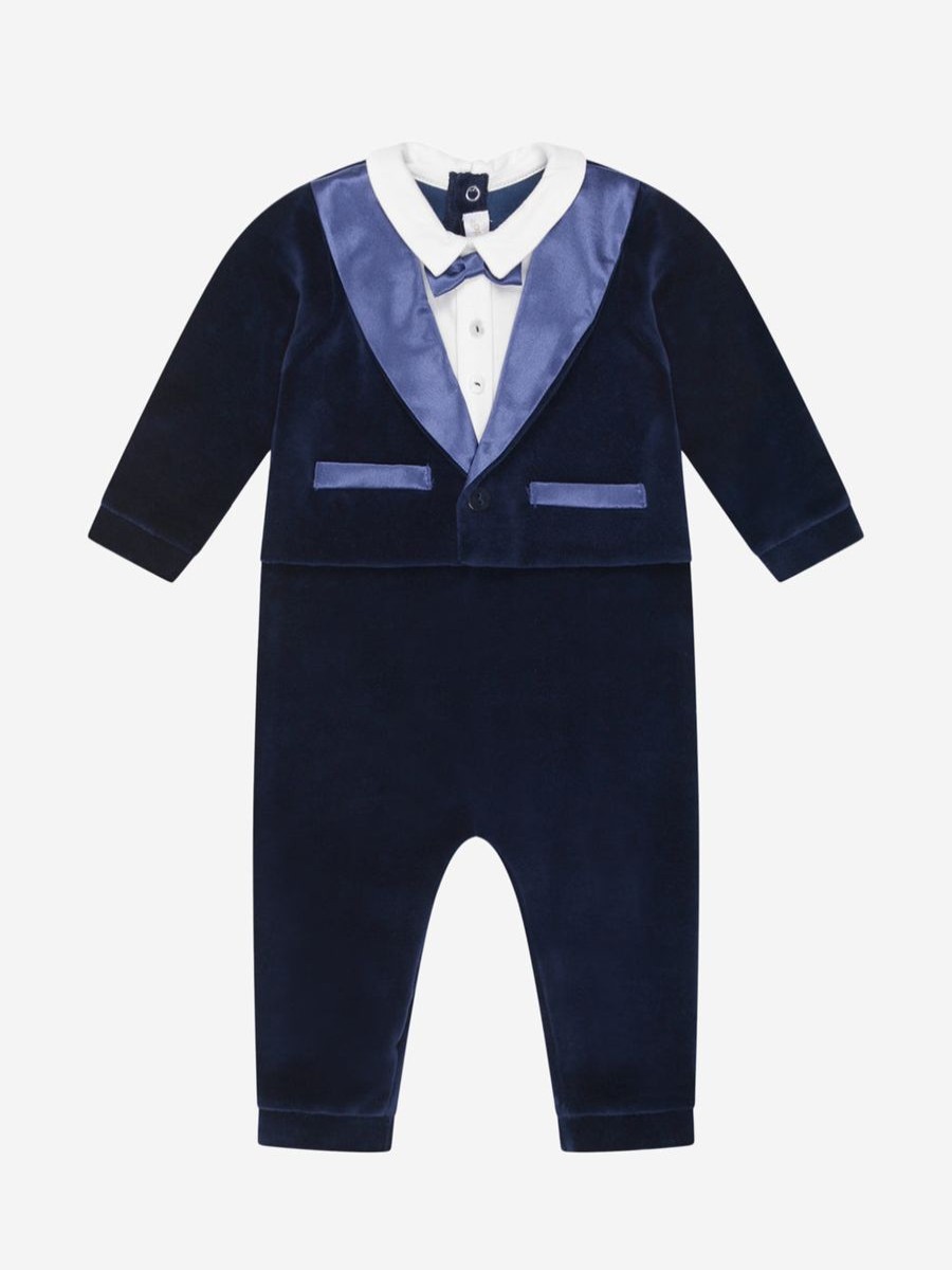 Boys Bimbalo Babygrows & Rompers | Baby Boys Romper- Velour Suit Romper